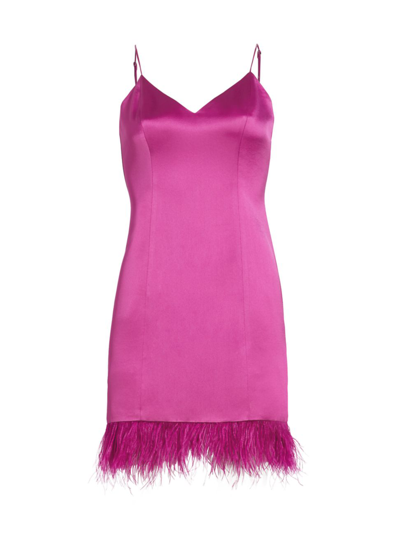 Shop Cami Nyc Women's Roxanne Silk & Feather-hem Minidress In Magnolia