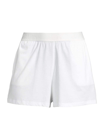Shop Skin Women's Cady Logo Elastic Shorts In White