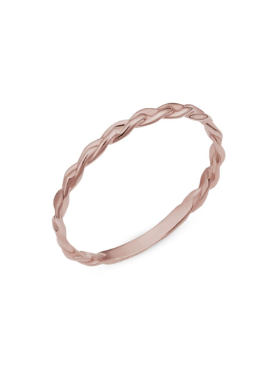 Shop Oradina Women's 14k Rose Solid Gold Caesar Stack Ring In Rose Gold