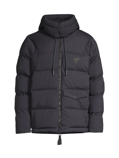 Shop The Arrivals Men's Turbo Hooded Puffer Jacket In Space Black