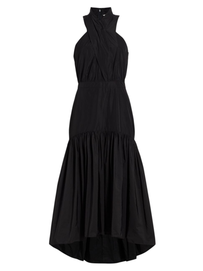 Shop Veronica Beard Women's Radley Asymmetric Maxi Dress In Black