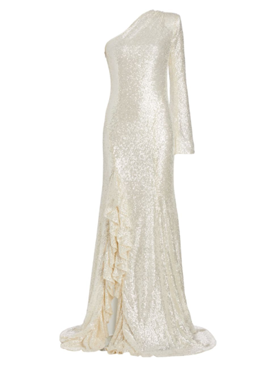 Shop Cinq À Sept Women's Angeline Sequined Gown In Alabaster