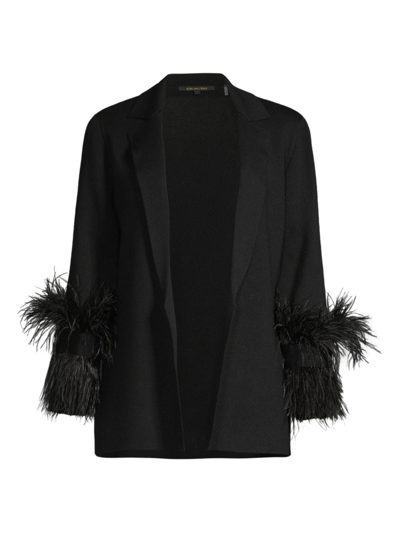 Shop Kobi Halperin Women's Soleil Feather-embellished Sweater In Black