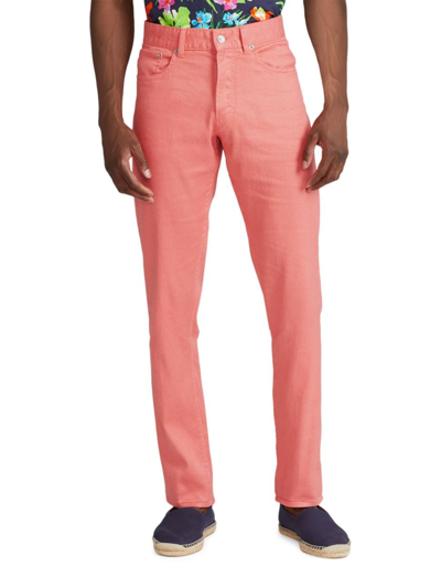 Shop Ralph Lauren Purple Label Men's Five-pocket Slim-fit Jeans In Melon