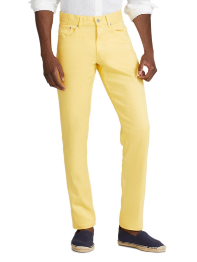 Shop Ralph Lauren Purple Label Men's Five-pocket Slim-fit Jeans In Classic Yellow