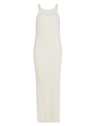Shop Loulou Studio Women's Sleeveless Ribbed-knit Midi-dress In Ivory