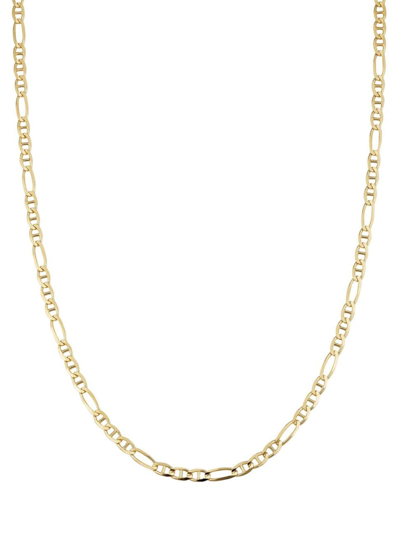 Shop Oradina Men's 14k Yellow Solid Gold Figarucci Chain In Yellow Gold