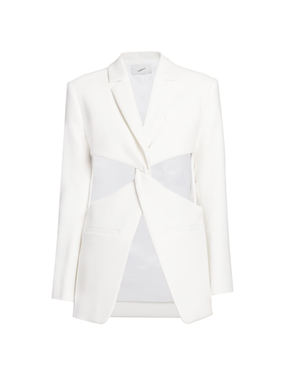 Shop Coperni Women's Twisted Cut-out Jacket In Optic White