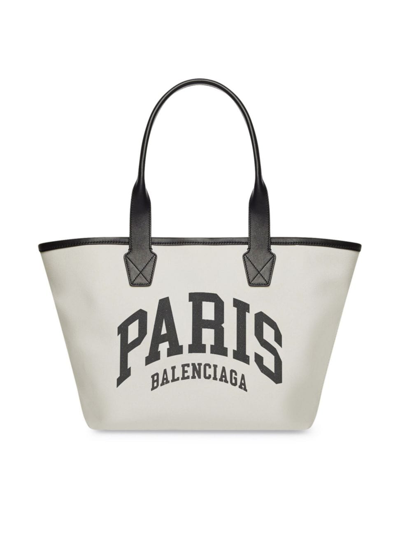 Shop Balenciaga Women's Cities Paris Jumbo Small Tote Bag In Natural Paris
