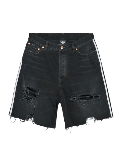 Shop Balenciaga / Adidas Baggy Shorts In Matte Black