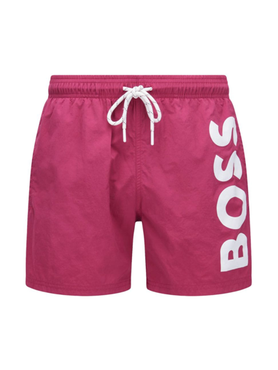Shop Hugo Boss Men's Swim Shorts In Pink