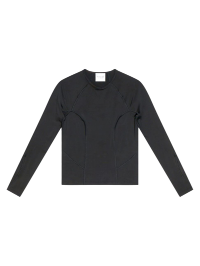 Shop Balenciaga Women's 3b Sports Icon Fitted Long Sleeve Top In Black White