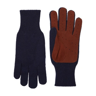 Shop Brunello Cucinelli Cashmere Gloves In Navy Blue