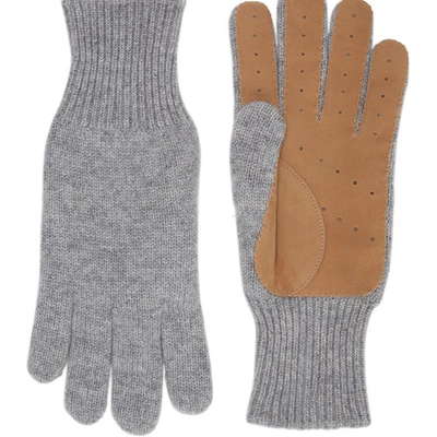 Shop Brunello Cucinelli Cashmere Gloves In Light Grey