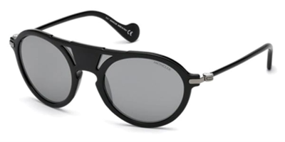 Shop Moncler Grey Pilot Unisex Sunglasses Ml0053 01b 00 In Black / Grey