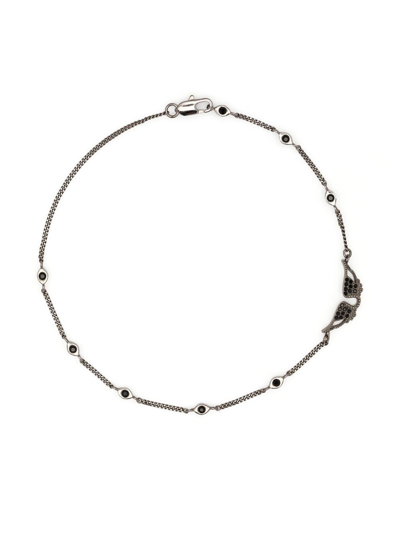 Shop Zadig & Voltaire Wings-logo Charm Bracelet In Silver