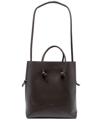 Shop Marsèll Knot-detail Tote Bag In Brown