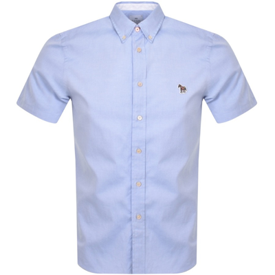 Shop Paul Smith Zebra Short Sleeved Shirt Blue