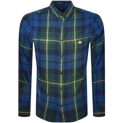 Shop Gant Reg Ut Plaid Flannel Shirt Green
