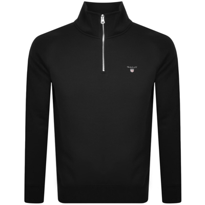 Shop Gant Original Half Zip Sweatshirt Black