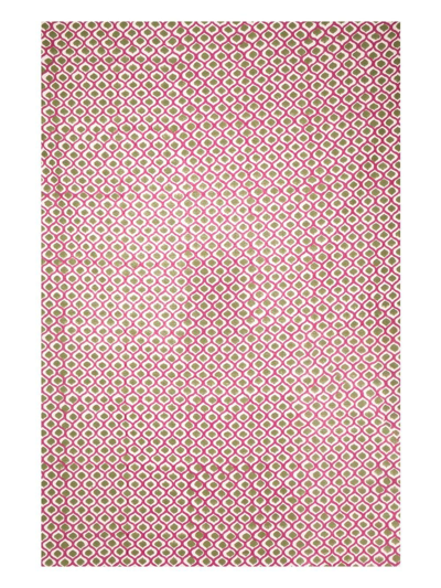 Shop Les-ottomans Geometric-print Cotton Tablecloth In Pink