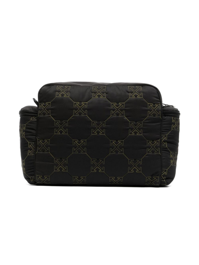 Shop Off-white Arrows-embroidered Padded Changing Bag In Black