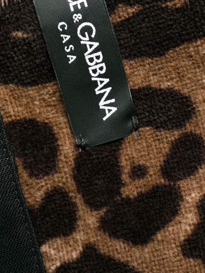 Dolce & Gabbana Leopard Print Bathrobe In Brown