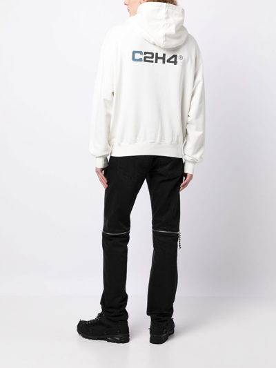 Shop C2h4 Rear Logo-print Detail Hoodie In White