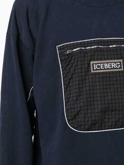 Shop Iceberg Logo-patch Detail Sweatshirt In Blue