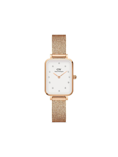 Shop Daniel Wellington Quadro Pressed Melrose Lumine 26mm In White