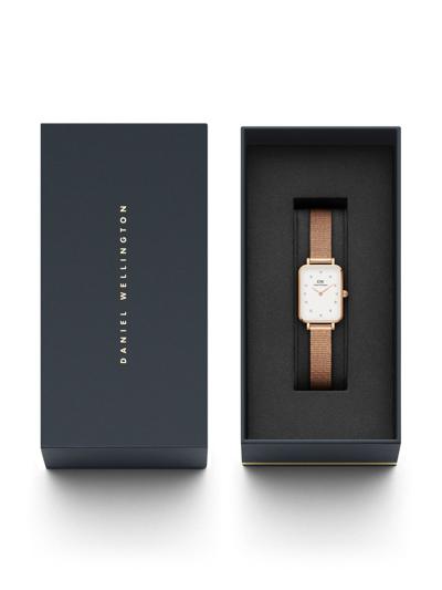 Shop Daniel Wellington Quadro Pressed Melrose Lumine 26mm In White