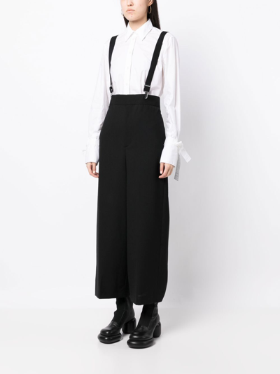 Shop Enföld High-waisted Cropped Trousers In Black