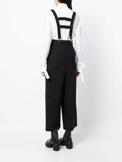 Shop Enföld High-waisted Cropped Trousers In Black