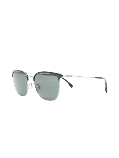 Shop Hugo Boss Polarised Square-frame Sunglasses In Black