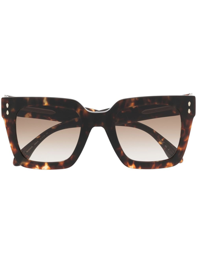 Shop Isabel Marant Eyewear Tortoiseshell Square Frame Oversized Sunglasses In Brown