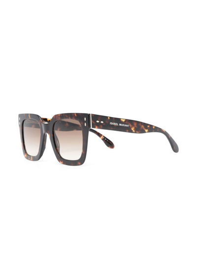 Shop Isabel Marant Eyewear Tortoiseshell Square Frame Oversized Sunglasses In Brown