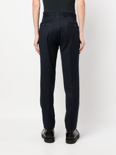 Shop Pt Torino Slim-fit Tailored Trousers In Blue