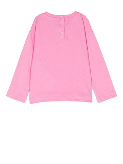 Shop Emporio Armani Logo-print Long-sleeve T-shirt In Pink