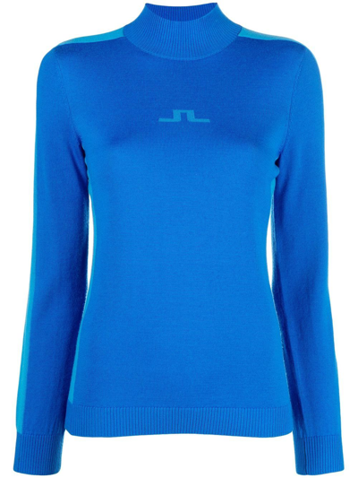 Shop J. Lindeberg Adia Fine-knit Jumper In Blue