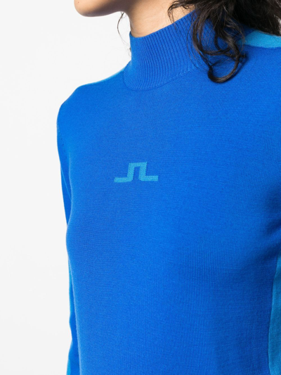 Shop J. Lindeberg Adia Fine-knit Jumper In Blue