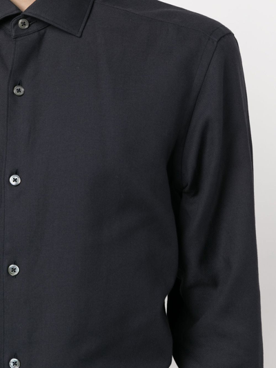 Shop Zegna Long-sleeve Button-up Shirt In Blue