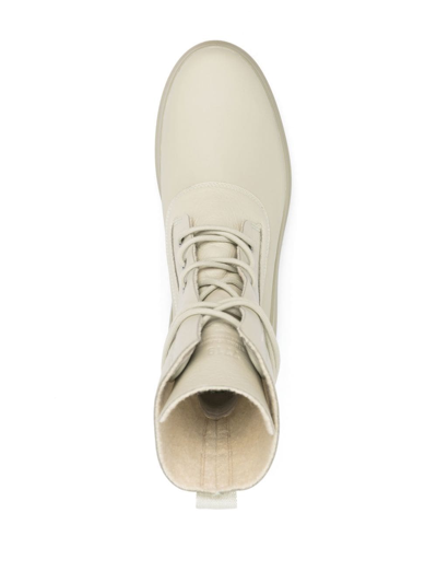 Shop Stone Island Shadow Project Lace-up Leather Boots In Green