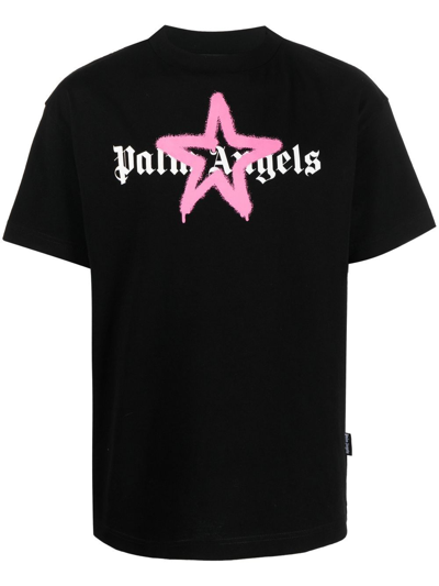 Palm Angels Star Sprayed T-Shirt 'BLACK GREEN' – DESIGNERRESELLS