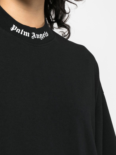 Shop Palm Angels Logo-print T-shirt Dress In Black