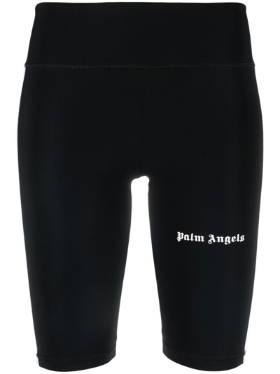Shop Palm Angels Side-stripe Cycling Shorts In Black
