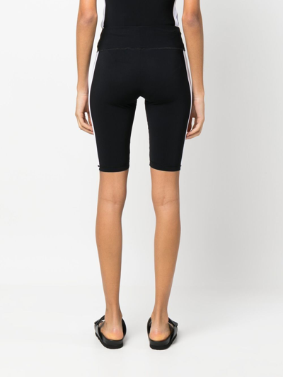 Shop Palm Angels Side-stripe Cycling Shorts In Black