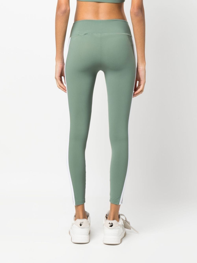 Palm Angels Logo-print Leggings In Green