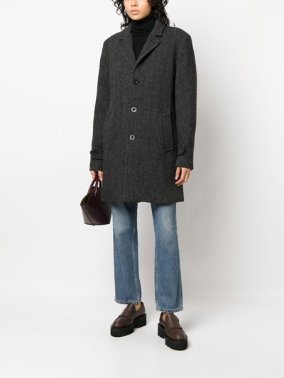 Shop Paltò Single-breasted Wool Coat In Grey