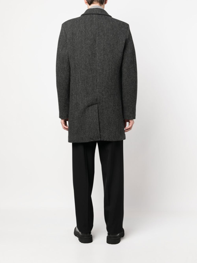 Shop Paltò Single-breasted Wool Coat In Grey