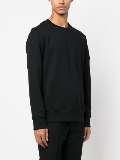 Shop Moose Knuckles Logo-plaque Long-sleeve Sweatshirt In Black